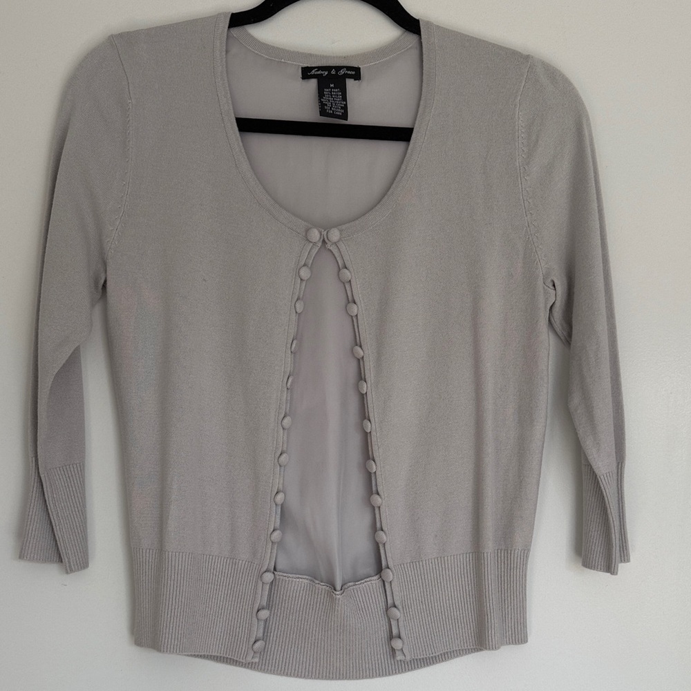 Audrey & Grace Light Gray Knit Top